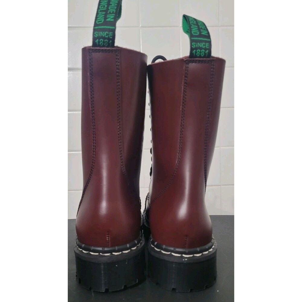 Solovair NPS 11 Eye Steel Toe Derby Boots Oxblood Made in England New UK 5 EU 34 - Picture 8 of 13